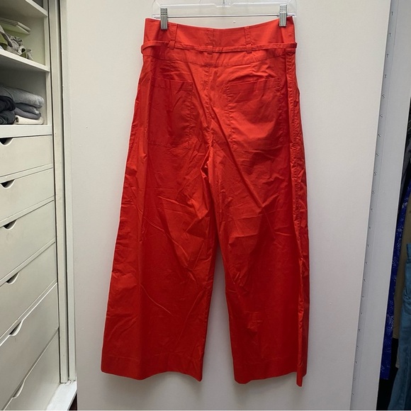 Joie Mara Cotton Pant Red High-Rise Wide-Leg Cropped Pants NWOT Size 8 - Picture 7 of 11
